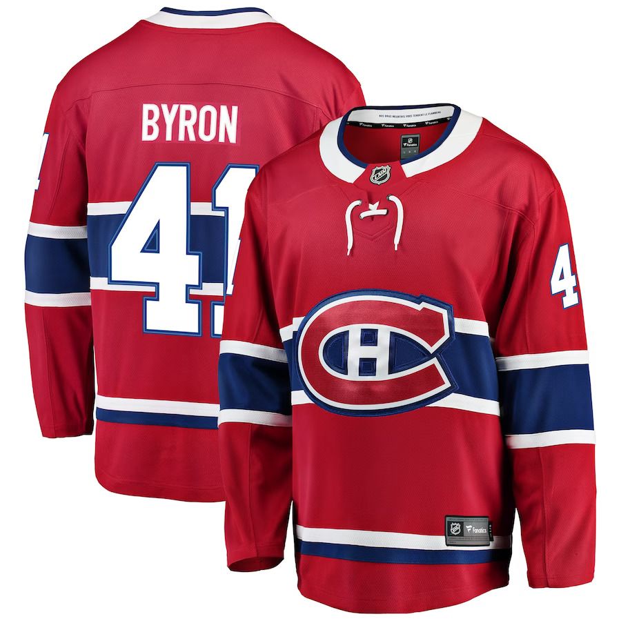 Men Montreal Canadiens #41 Paul Byron Fanatics Branded Red Breakaway Player NHL Jersey